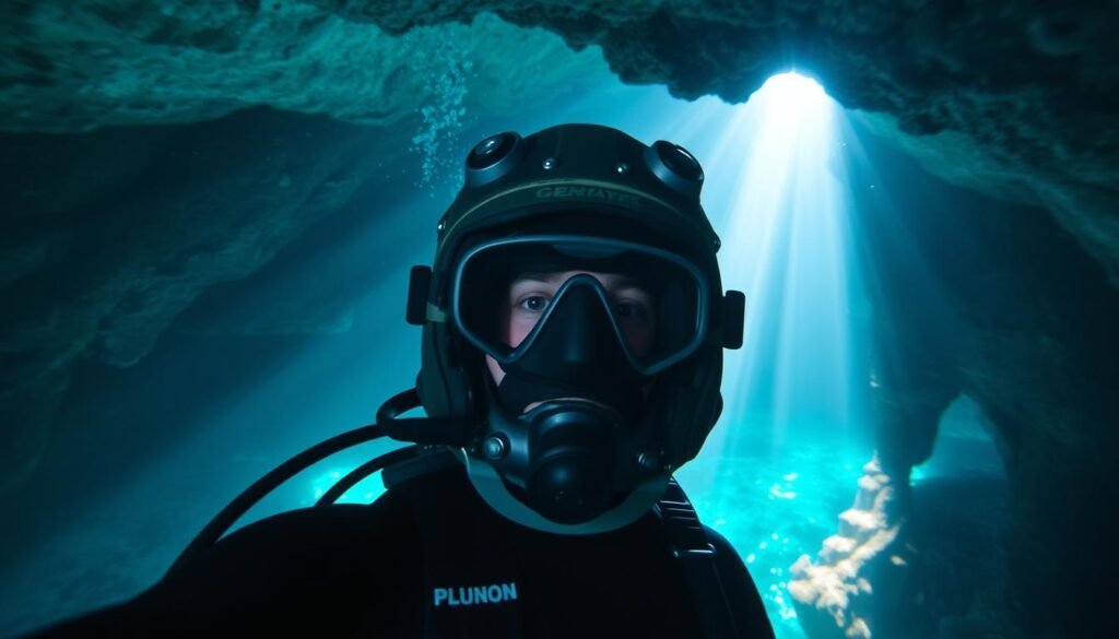 Cave diving helmet