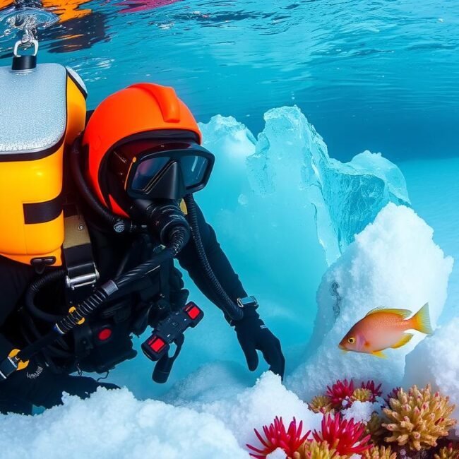 Preventing hypothermia during ice dives