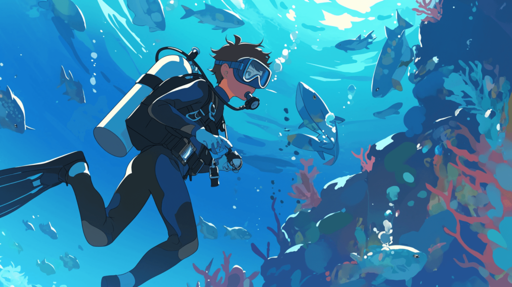 Complete Scuba Diving Certification Process: A Step-by-Step Guide 51 A diver using a dive computer to track depth and time.